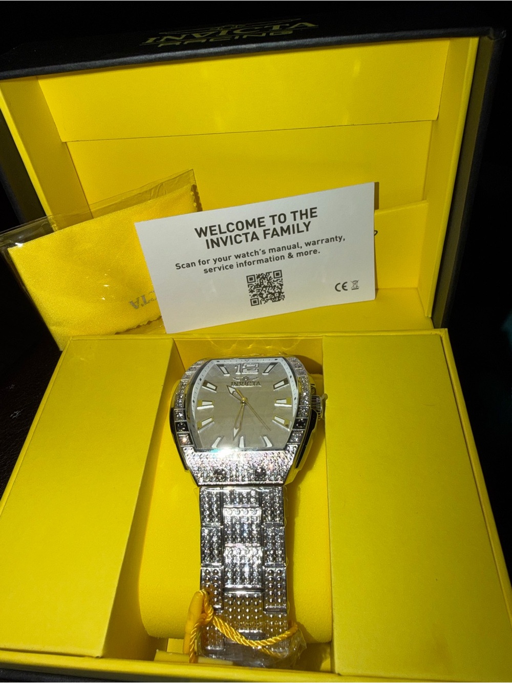 Invicta Silver Tone Crystal-Accented Men's Watch - Silver